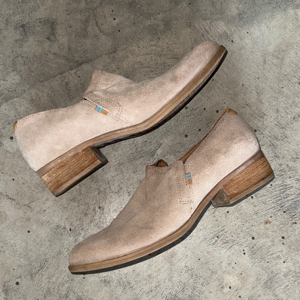 Toms Light Brown Suede Slip-On Loafers